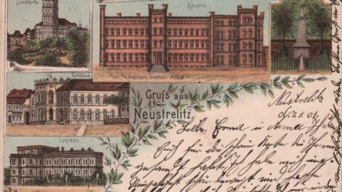 Gruß aus Neustrelitz, gelaufen 1901