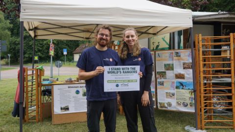 David und Maxi, die Umweltpraktikanten 2023, auf dem World Ranger Day